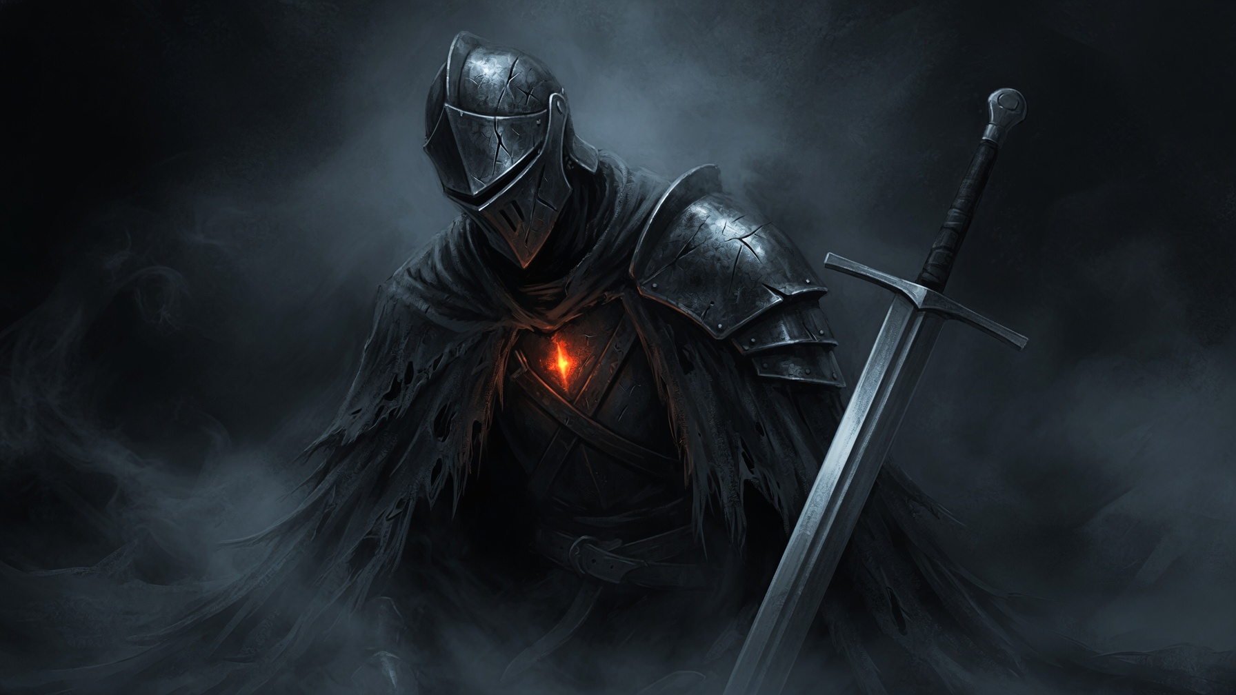 The fire-marked knight in the opening cinematic