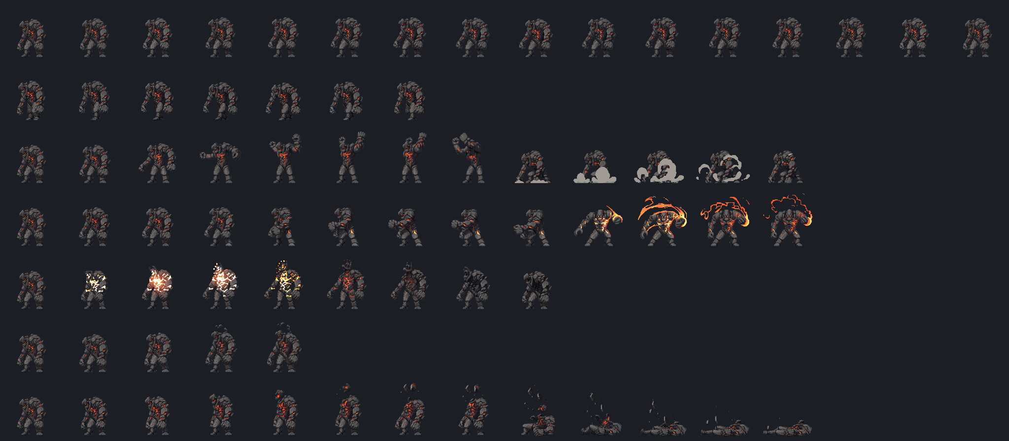 Seven-state stone giant sprite atlas