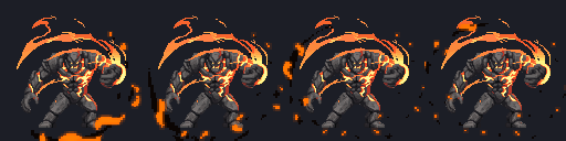 Flame-ring area effect around the stone giant